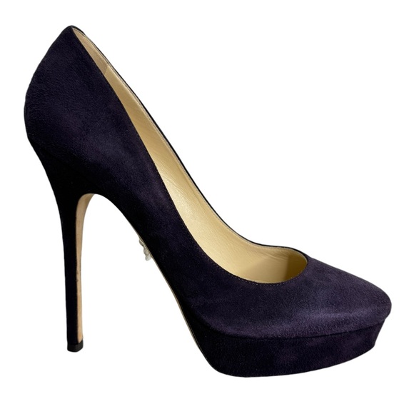Jimmy Choo Shoes - Jimmy Choo Cosmic Eggplant Dark Plum Suede Platform Pumps